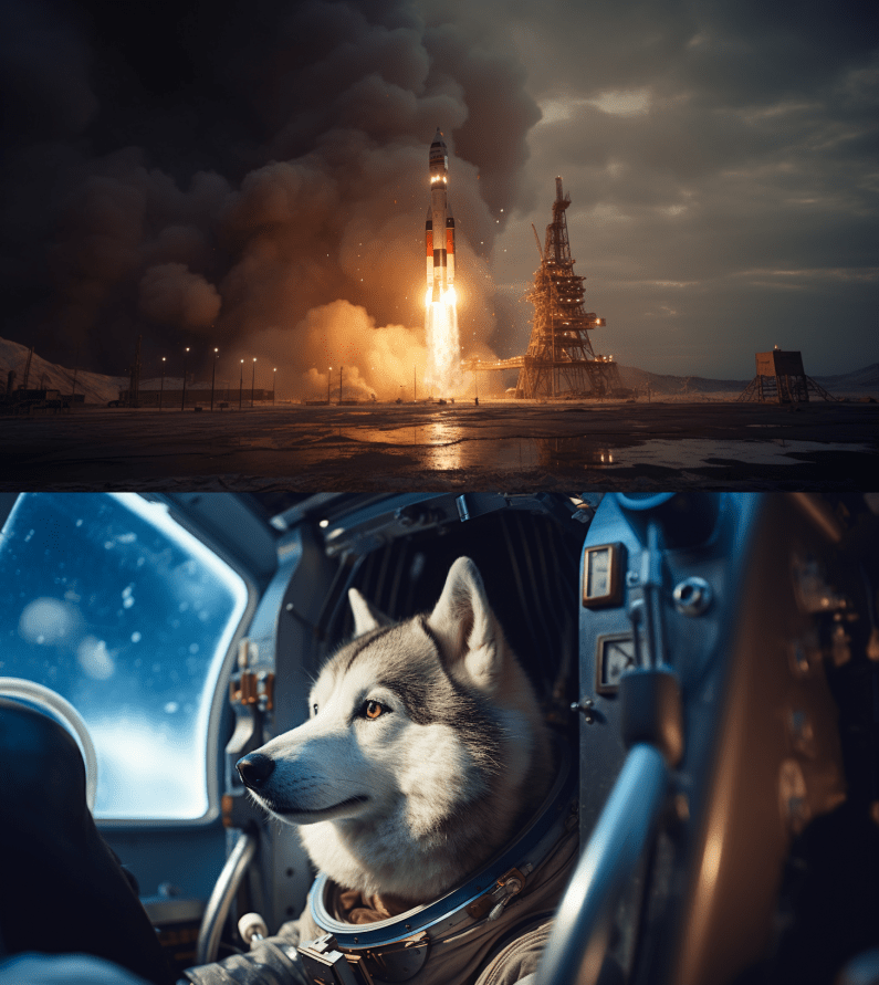 Laika, a stray Siberian husky astronaut