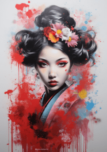 Aerosol Paint Geisha Girl