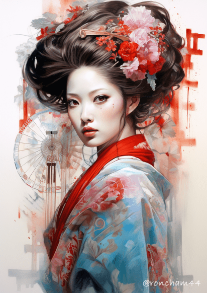 Color Pencil Sketch Geisha