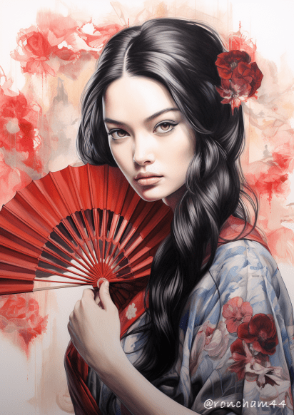 Color Pencil Sketch Geisha