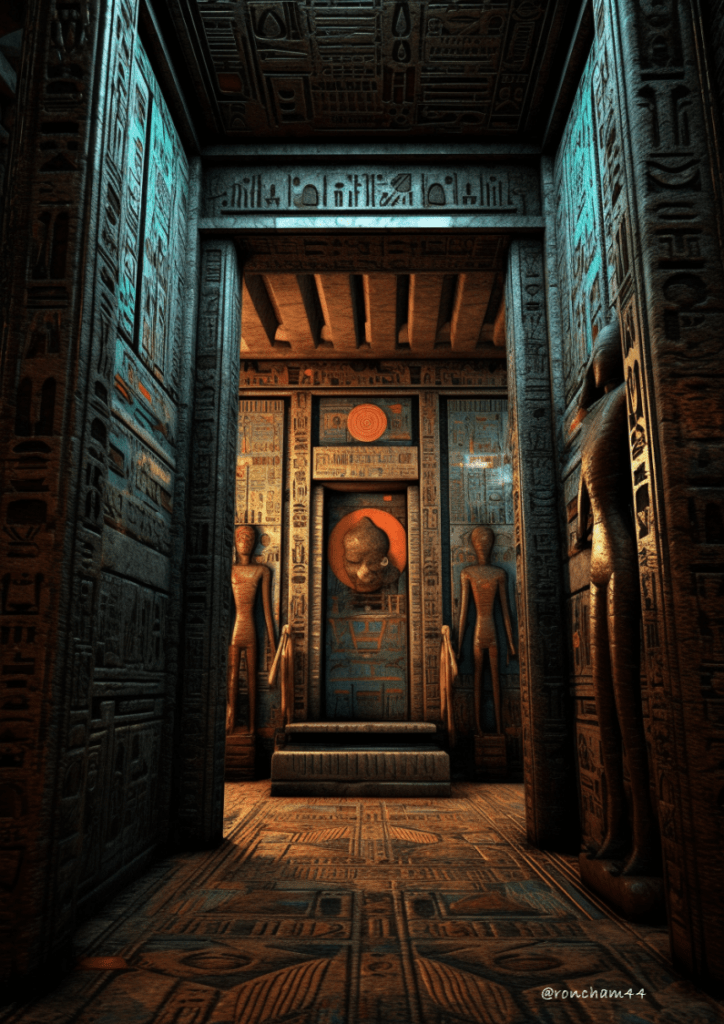 Egyptian Tomb w/ Hieroglyphs