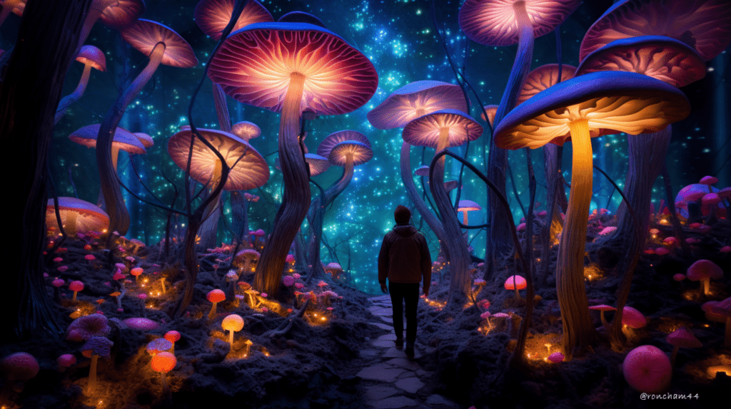 Neon Mushroom Forest