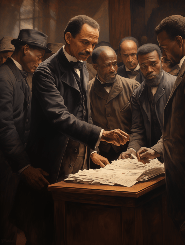 African American men voting