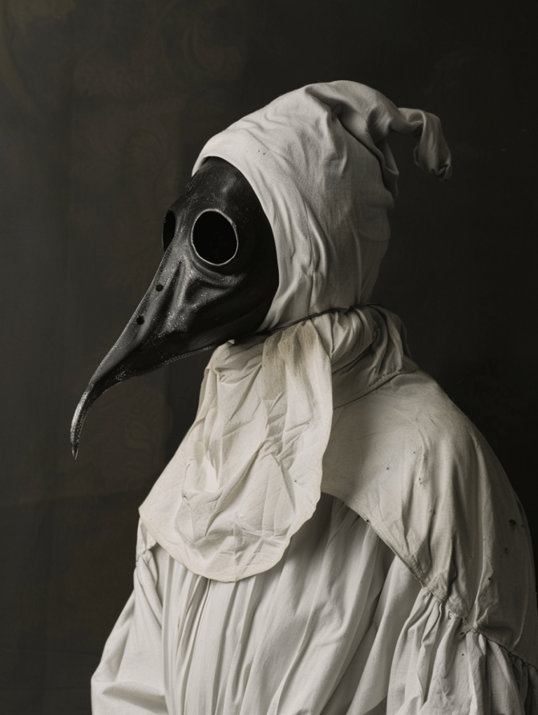 a medieval doctor wearing a plague mask, black plague in europe, 1341, Baroque --ar 3:4 --v 6.0