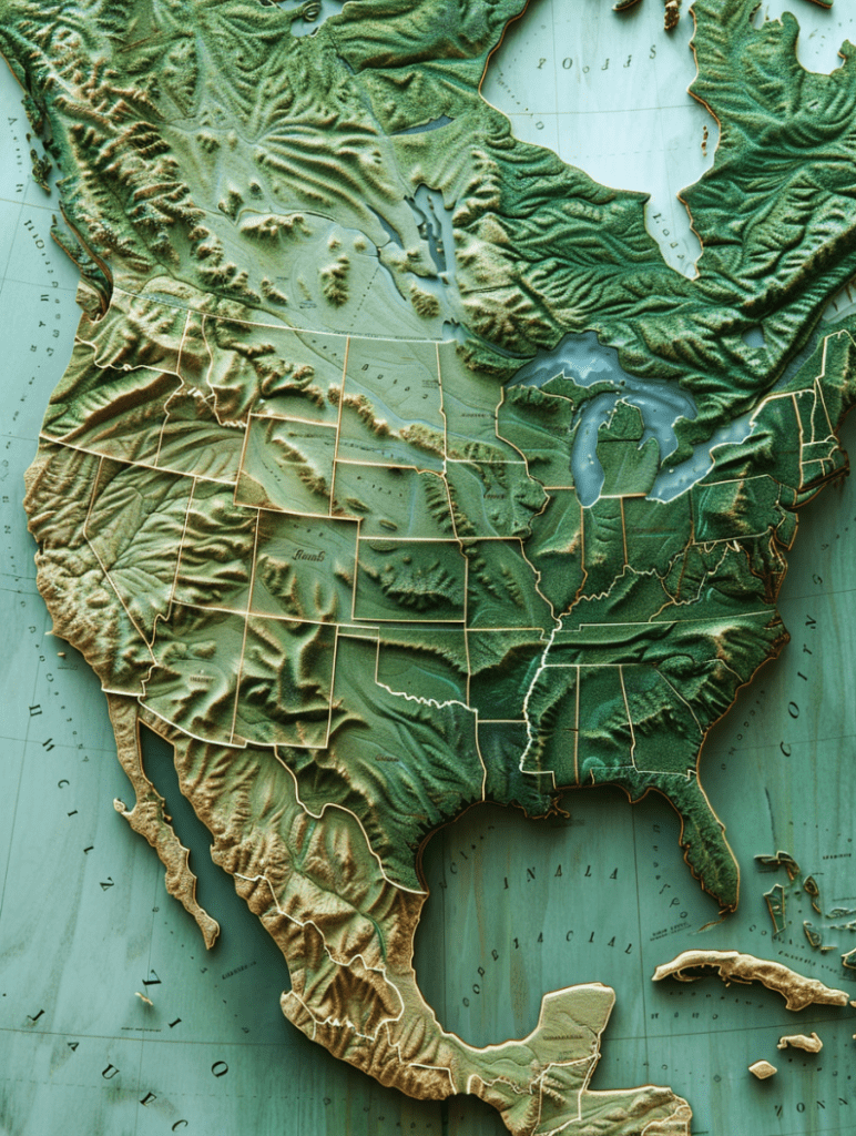 topo map of the US