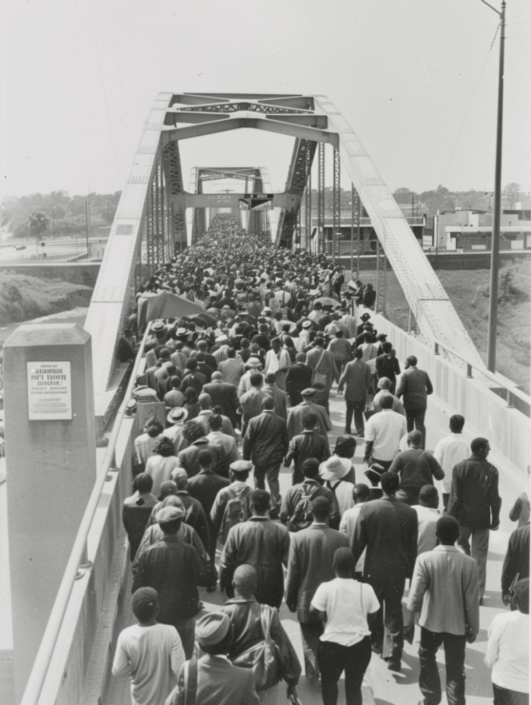 hundreds of non-violent civil rights activists gathered in Selma, Alabama