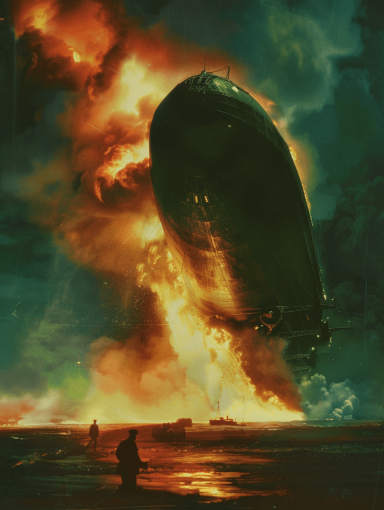 Hindenburg erupting in flames